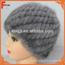 top quality mink fur real knitted mink fur hat